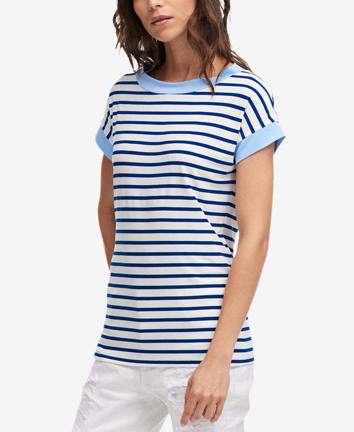 DKNY Crew-Neck Striped T-Shirt - Macy's