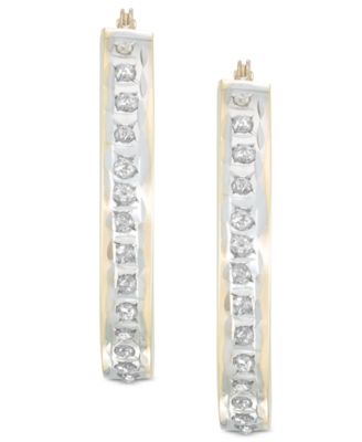 diamond fascination hoop earrings macy's