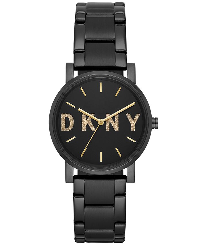 DKNY Women's SoHo Black Stainless-Steel Bracelet Watch 34mm, Created ...