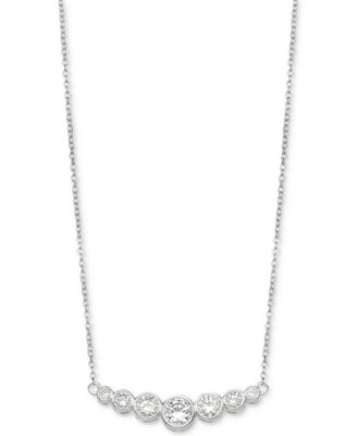 Giani Bernini - Cubic Zirconia Bezel 18" Pendant Necklace in Sterling Silver