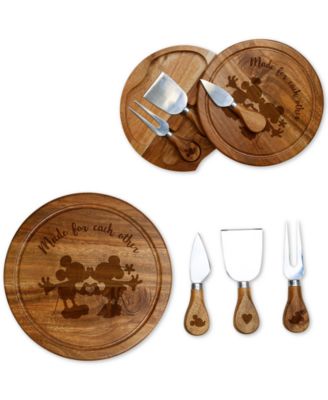 Mickey & Minnie Mouse - 'Acacia Brie' Cheese Board & Tools Set 