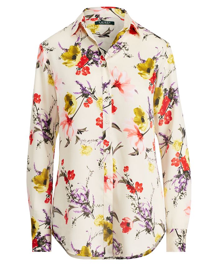 Lauren Ralph Lauren Floral-Print Twill Shirt - Macy's