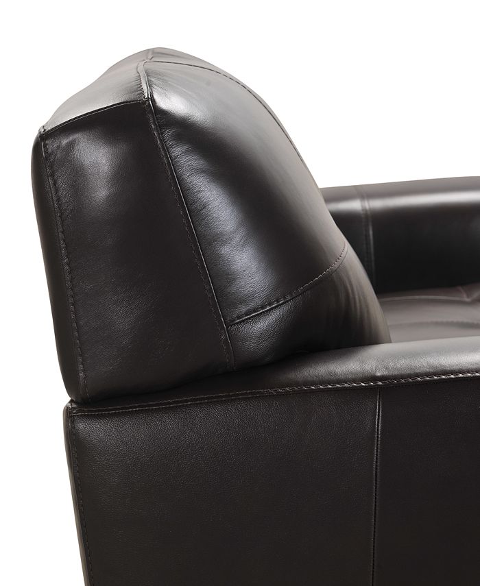 Furniture Kaleb 84" Tufted Leather Sofa, Created for Macy's & Reviews