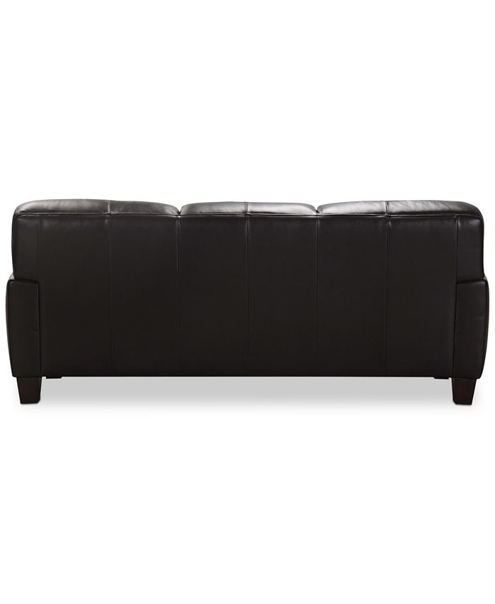 Furniture Kaleb 84" Tufted Leather Sofa, Created for Macy's & Reviews