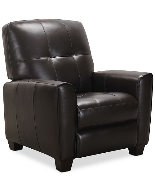 Furniture Kaleb Tufted Leather Recliner Created For Macy S