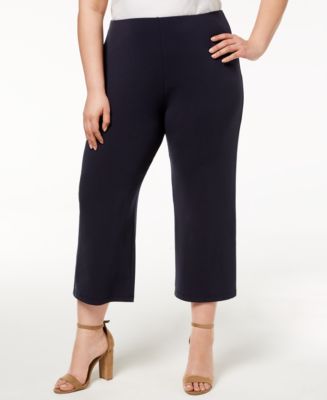 Alfani Plus Size Pull-On Culotte Soft Pants, Created for Macy's - Pants ...