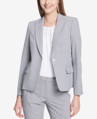 Calvin Klein One Button Seersucker Jacket Macy s