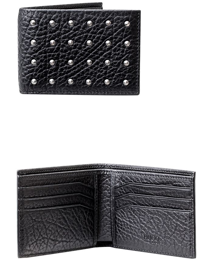 Hugo Boss Men's Studded Leather Bifold Wallet - Macy's