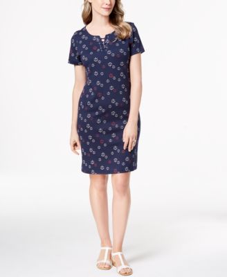 Karen Scott - Lace-Up Shift Dress