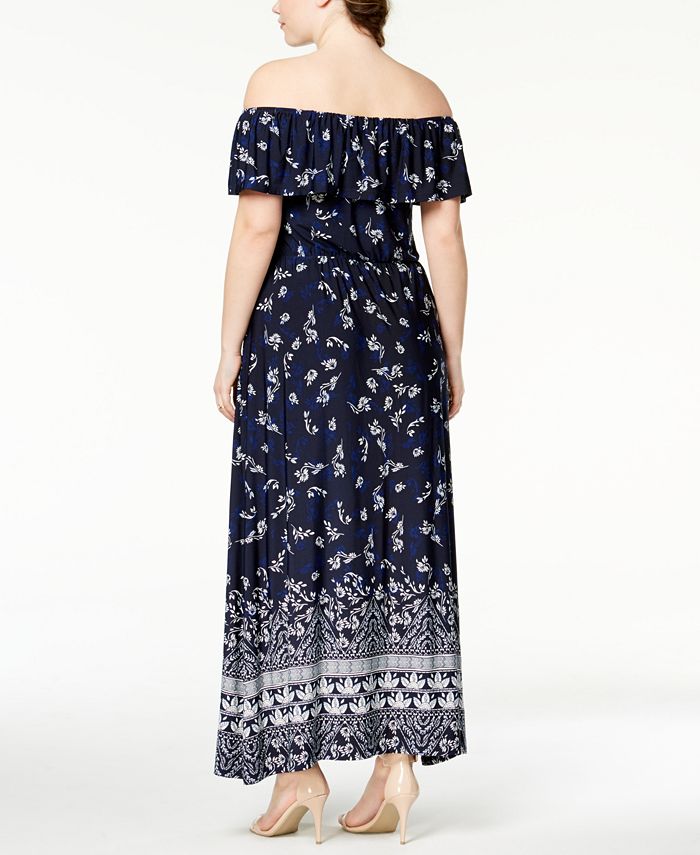 Fox & Royal Trendy Plus Size Off-The-Shoulder Maxi Dress - Macy's