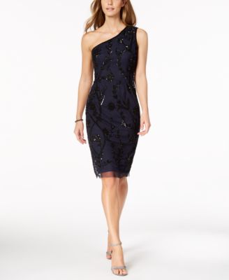 Adrianna Papell - Beaded One-Shoulder Dress