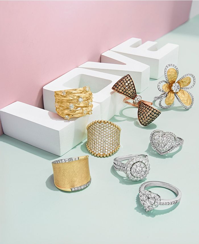 EFFY Collection EFFY®Espresso Diamond Bow Ring (3-3/8 ct. t.w.) in 14k ...