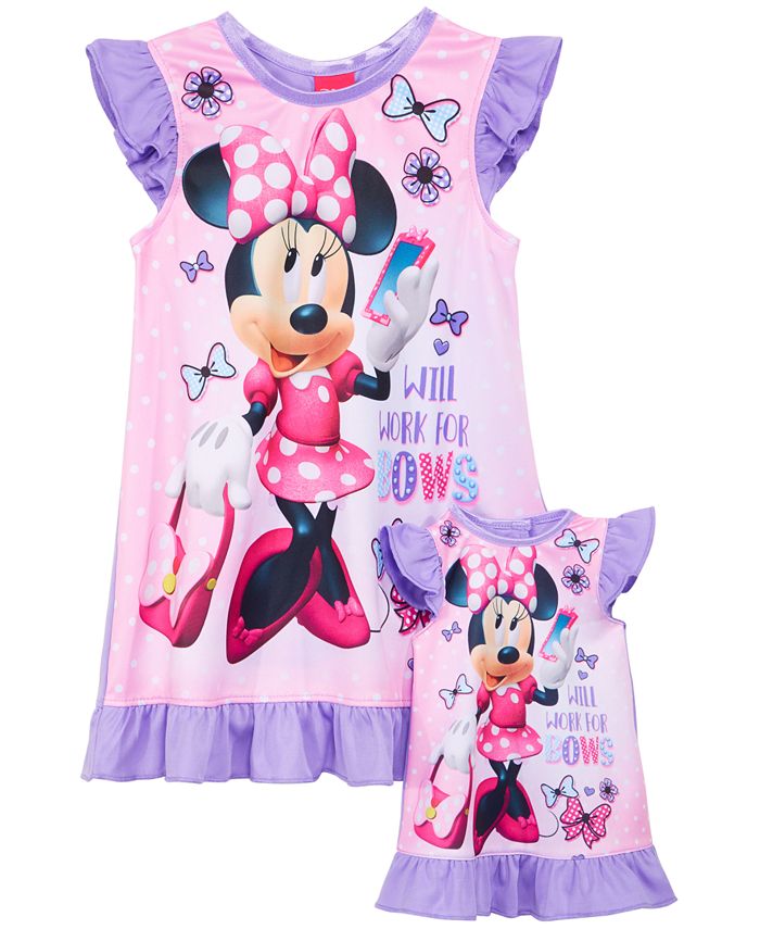Minnie Mouse GraphicPrint Nightgown & Doll Nightgown, Toddler Girls