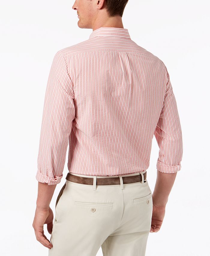 Michael Kors Men's Slim-Fit Striped Seersucker Shirt - Macy's