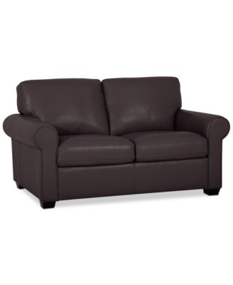 Orid 59" Leather Roll Arm Loveseat