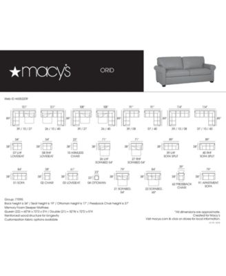 Orid 2-Pc. "L"-Shaped Leather Roll Arm Sectional , Created for Macy's