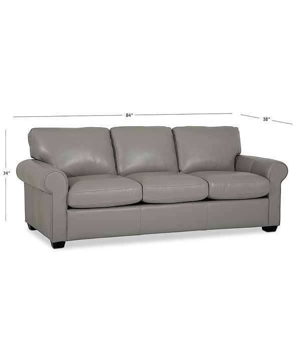 Furniture Orid 84" Queen Leather Sleeper, Created for Macy ...