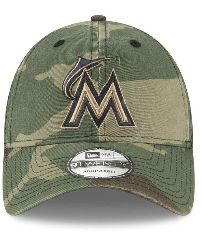 New Era Miami Marlins 9TWENTY Adjustable Hat - Black & White Classic Strapback Cap - View #11