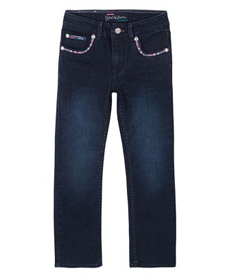 Levi's Kids Jeans, Little Girls Slim Straight Embroidered Lurex - Jeans ...