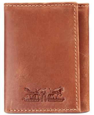 levi's trifold leather wallet