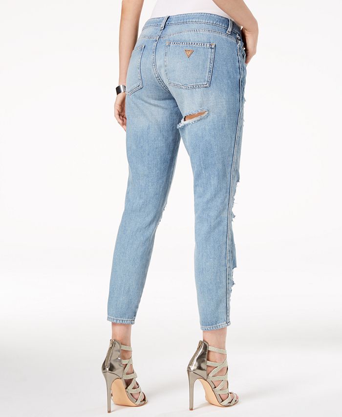 GUESS Ripped Cotton TomboyFit Jeans Macy's