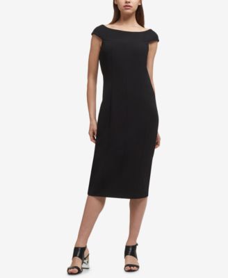 DKNY - Seamed Boat-Neck Midi Dress