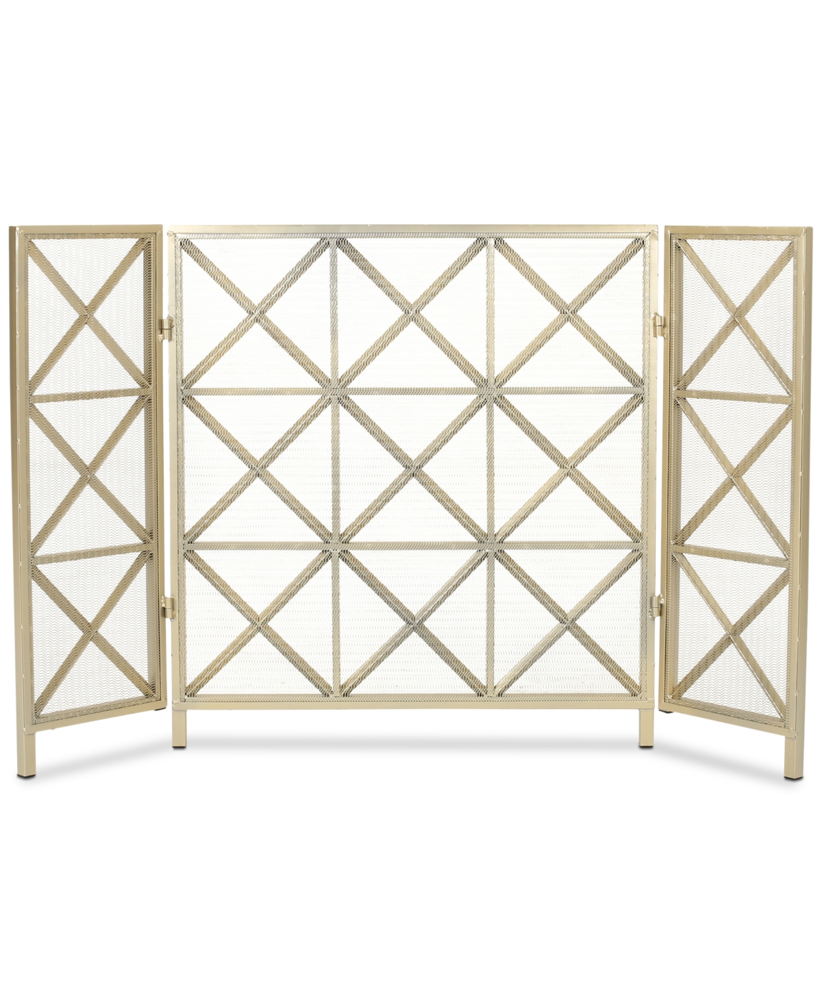 Noble House Three Panel Fireplace Screen In Gold
