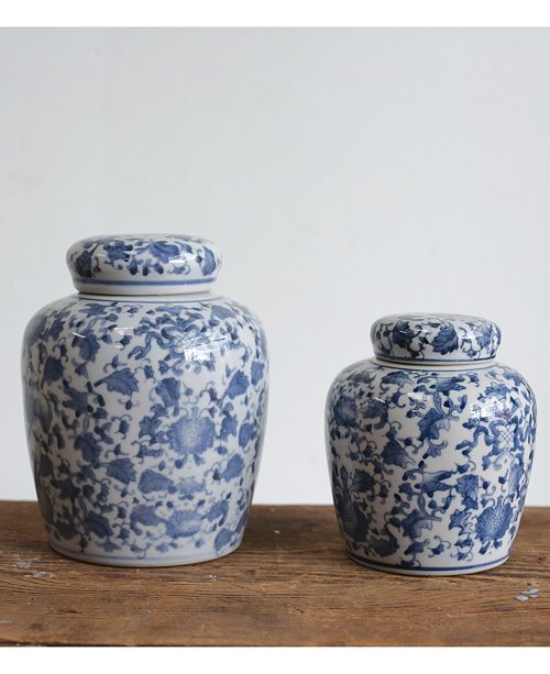 3r Studio Small Round Decorative Ceramic Ginger Jar With Lid