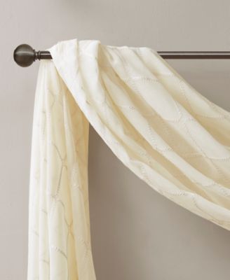 Irina Diamond Sheer Embroidered Window Scarf Drapes