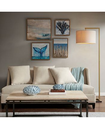 Madison Park - Seascape 4-Pc. Framed Gel-Coated Canvas Print Set