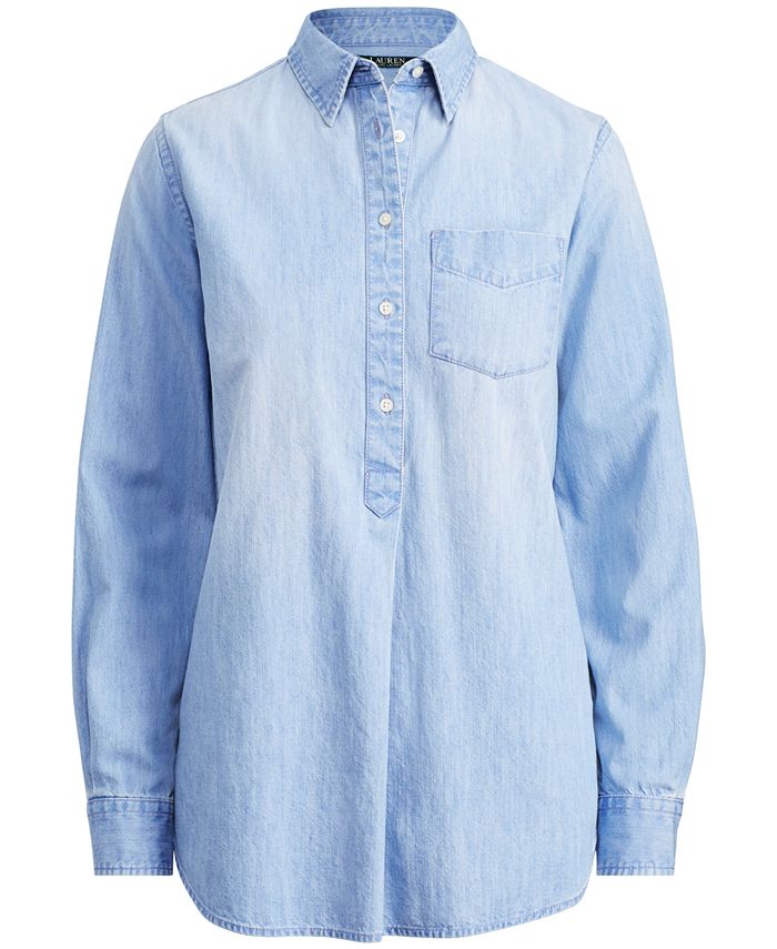 Lauren Ralph Lauren Denim Cotton Shirt - Macy's