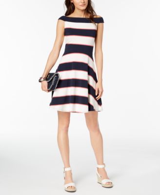 Tommy Hilfiger - Off-The-Shoulder Fit & Flare Dress
