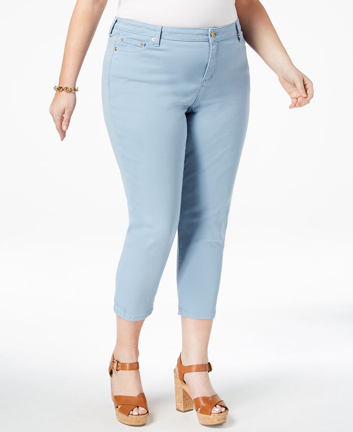 Michael Kors Plus Size Skinny Cropped Jeans - Macy's