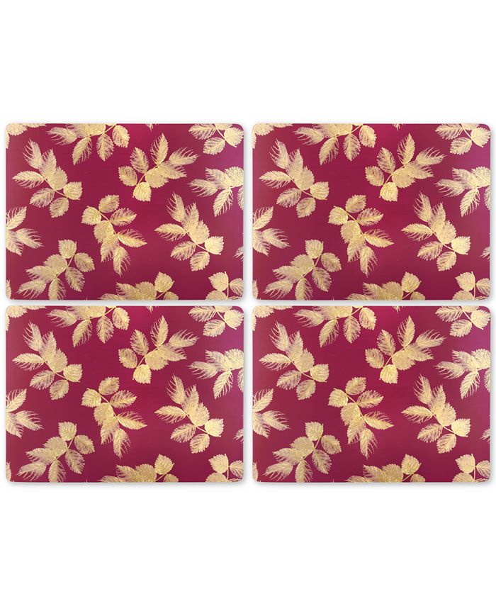 Pimpernel Etched Leaves (Pink) Set of 4 Placemats Macy's