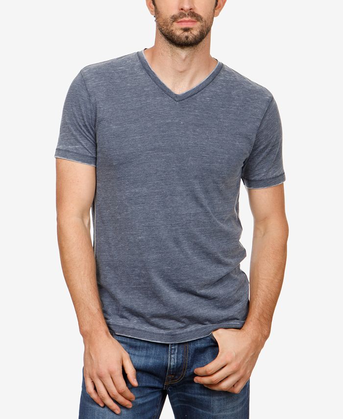 Men's Burnout V-Neck Short Sleeve T-Shirt