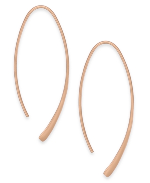 image of Essentials Medium Silver Plated Polished Wire Threader Earrings