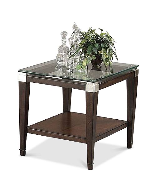 Furniture Silverado Glass Top Rectangular End Table & Reviews Furniture Macy's
