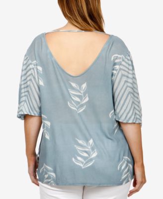 Lucky Brand Trendy Plus Size Printed Wrap Top