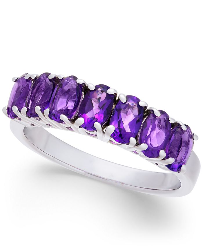 Macy s Amethyst Oval 7 Stone Ring 2 ct. t.w. in Sterling Silver