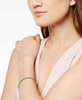 EFFY® Emerald (9-1/3 ct. t.w.) and Diamond (1/4 ct. t.w.) Tennis Bracelet in 14k Gold (Also Available in Brasilica by EFFY® Sapphire)