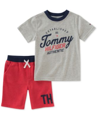 tommy hilfiger t shirt and shorts set