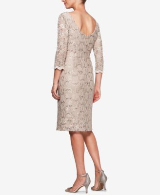 Alex Evenings Sequined Lace Sheath Dress - Macy's