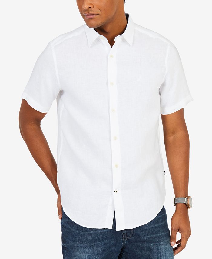 Nautica Men's Classic-Fit Solid Linen Shirt - Macy's