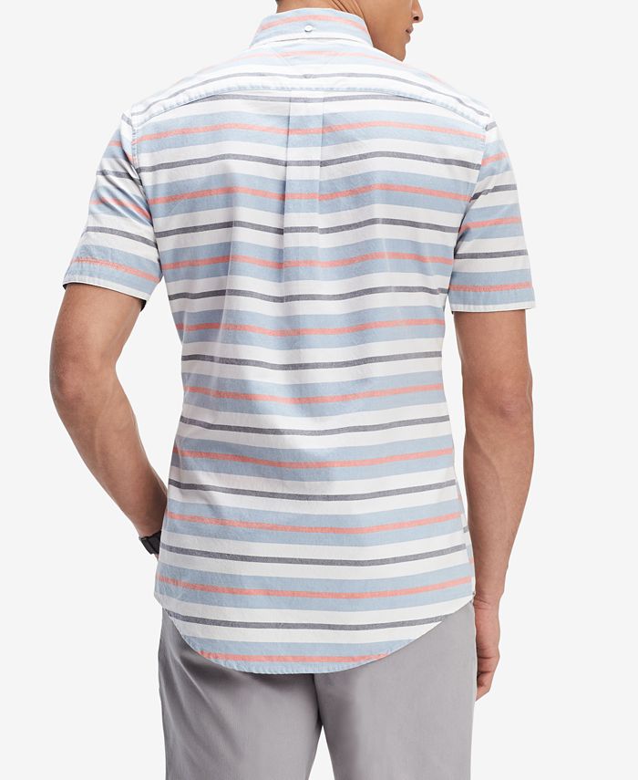 Tommy Hilfiger Men's Multi-Stripe Classic Fit Shirt, Created for Macy's ...
