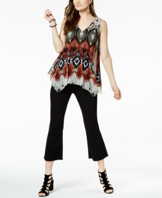 INC International Concepts I.N.C. Printed Handkerchief-Hem Top, Created for Macy's