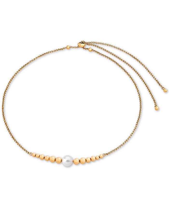 Majorica Gold Tone Bead Imitation Pearl 4 1 3