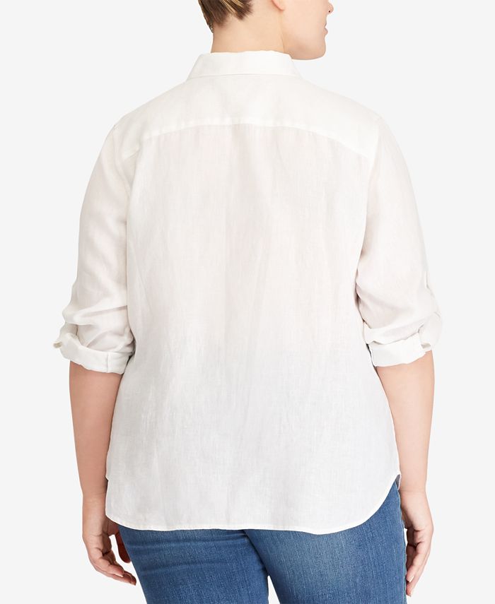 Lauren Ralph Lauren Plus Size Linen Shirt - Macy's