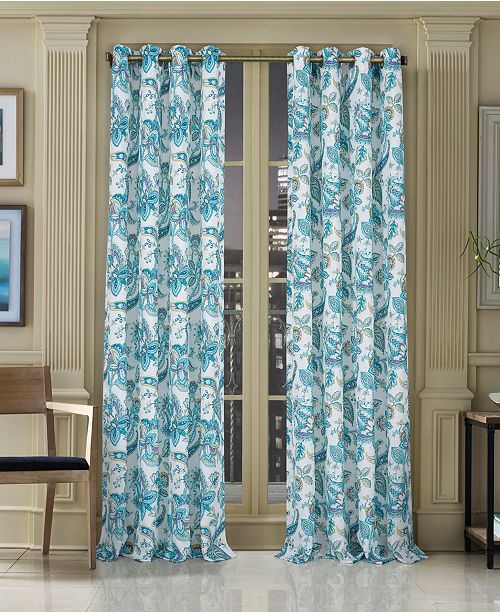 J Queen New York Pristina 50 X 95 Floral Paisley Grommet Curtain