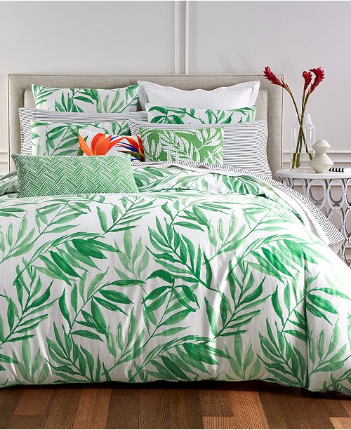 Charter Club Closeout Palm 3 Pc Full Queen Duvet Cover Set