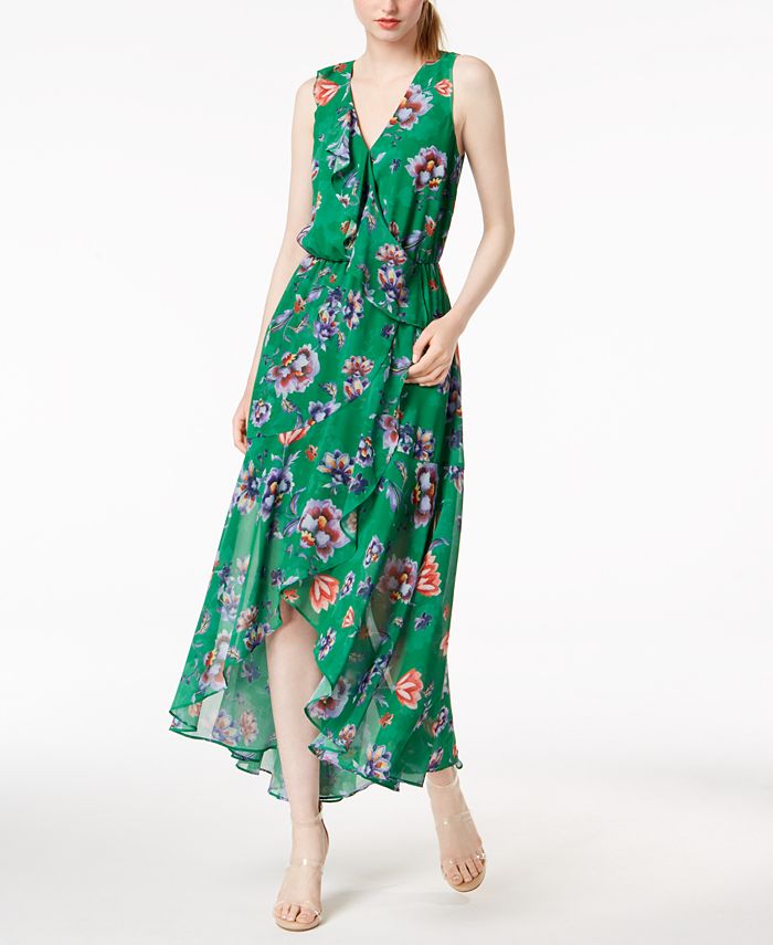 Bar III Floral-Print Ruffled Maxi Dress, Created for Macy's - Macy's